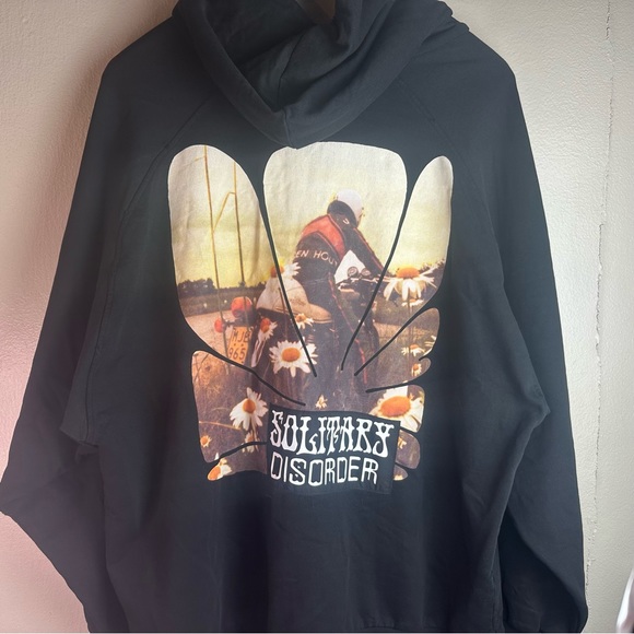 Raf Simons RARE! Black Teenage Dreams Oversized Zipped Distressed Hoodie Sz Med - Picture 8 of 11